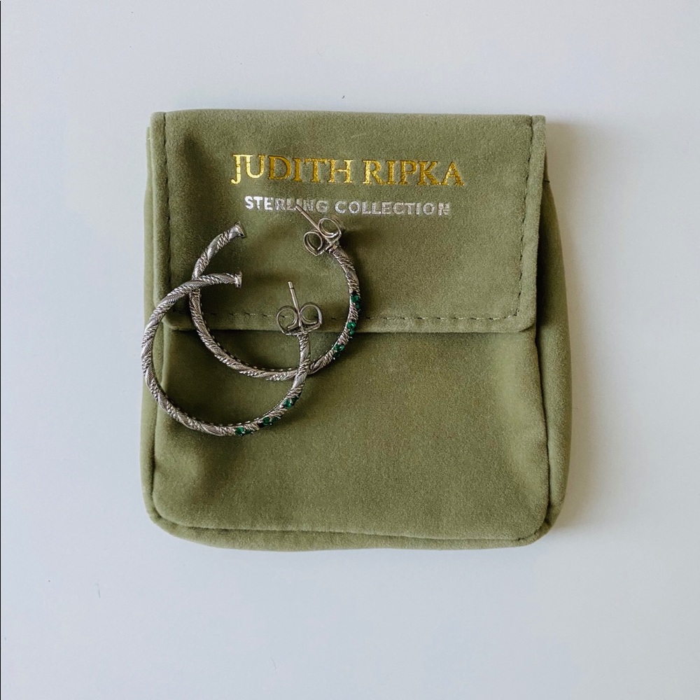 Judith Ripka | Sterling + Stone Hoop Earrings
